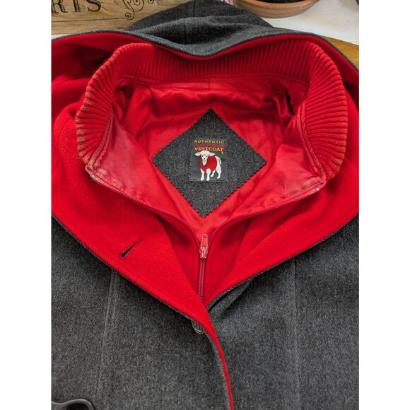 Vintage McIntosh Wool Coat Women’s XXL – Gray with Red Lining, Hooded, USA - Picture 5 of 11